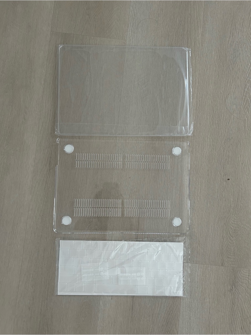 Mac book Air Clear Transparent Laptop Hard Shell Case with White Keyboard Cover